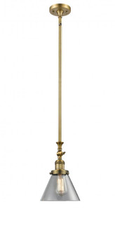 Cone - 1 Light - 8 inch - Brushed Brass - Stem Hung - Adjustable Mini Pendant (3442|206-BB-G42-LED)