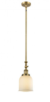 Bell - 1 Light - 5 inch - Brushed Brass - Stem Hung - Adjustable Mini Pendant (3442|206-BB-G51-LED)