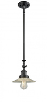 Halophane - 1 Light - 9 inch - Matte Black - Stem Hung - Adjustable Mini Pendant (3442|206-BK-G2)