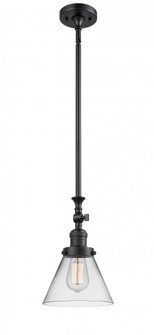 Cone - 1 Light - 8 inch - Matte Black - Stem Hung - Adjustable Mini Pendant (3442|206-BK-G42)