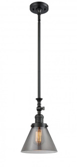 Cone - 1 Light - 8 inch - Matte Black - Stem Hung - Adjustable Mini Pendant (3442|206-BK-G43-LED)