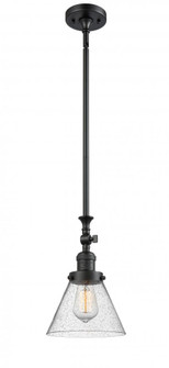 Cone - 1 Light - 8 inch - Matte Black - Stem Hung - Adjustable Mini Pendant (3442|206-BK-G44)