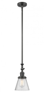 Cone - 1 Light - 6 inch - Oil Rubbed Bronze - Stem Hung - Adjustable Mini Pendant (3442|206-OB-G64-LED)