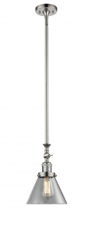 Cone - 1 Light - 8 inch - Polished Nickel - Stem Hung - Adjustable Mini Pendant (3442|206-PN-G42-LED)