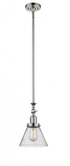 Cone - 1 Light - 8 inch - Polished Nickel - Stem Hung - Adjustable Mini Pendant (3442|206-PN-G44-LED)