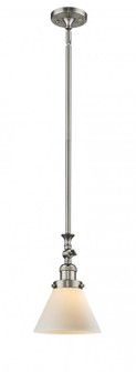 Cone - 1 Light - 8 inch - Brushed Satin Nickel - Stem Hung - Adjustable Mini Pendant (3442|206-SN-G41-LED)