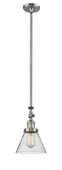 Cone - 1 Light - 8 inch - Brushed Satin Nickel - Stem Hung - Mini Pendant (3442|206-SN-G44-LED)