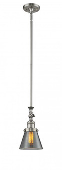 Cone - 1 Light - 6 inch - Brushed Satin Nickel - Stem Hung - Adjustable Mini Pendant (3442|206-SN-G63-LED)