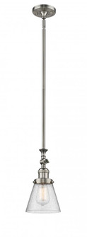 Cone - 1 Light - 6 inch - Brushed Satin Nickel - Stem Hung - Adjustable Mini Pendant (3442|206-SN-G64-LED)