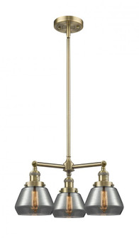 Fulton - 3 Light - 22 inch - Antique Brass - Stem Hung - Chandelier (3442|207-AB-G173)