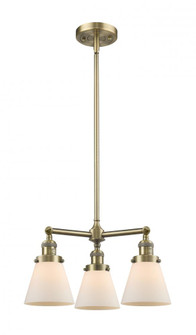 Cone - 3 Light - 19 inch - Antique Brass - Stem Hung - Chandelier (3442|207-AB-G61-LED)