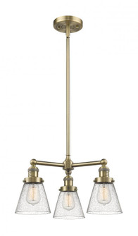 Cone - 3 Light - 19 inch - Antique Brass - Stem Hung - Chandelier (3442|207-AB-G64-LED)