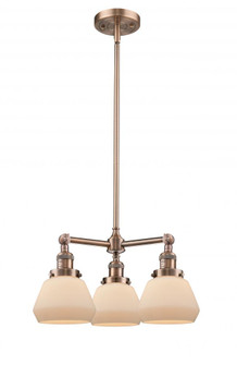 Fulton - 3 Light - 22 inch - Antique Copper - Stem Hung - Chandelier (3442|207-AC-G171-LED)