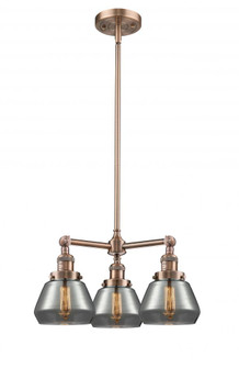 Fulton - 3 Light - 22 inch - Antique Copper - Stem Hung - Chandelier (3442|207-AC-G173-LED)