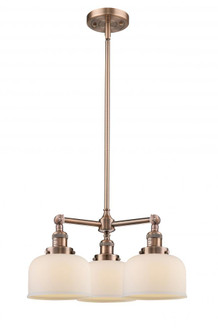 Bell - 3 Light - 22 inch - Antique Copper - Stem Hung - Chandelier (3442|207-AC-G71-LED)