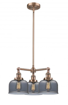 Bell - 3 Light - 22 inch - Antique Copper - Stem Hung - Chandelier (3442|207-AC-G73-LED)