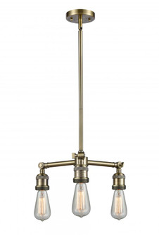 Bare Bulb 3 Light Chandelier (3442|207NH-AB-LED)