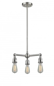 Bare Bulb 3 Light Chandelier (3442|207NH-SN-LED)