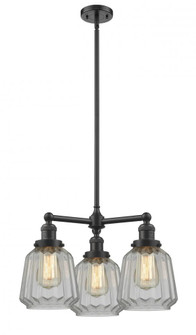 Chatham - 3 Light - 24 inch - Oil Rubbed Bronze - Stem Hung - Chandelier (3442|207-OB-G142-LED)