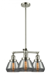 Fulton - 3 Light - 22 inch - Polished Nickel - Stem Hung - Chandelier (3442|207-PN-G173-LED)