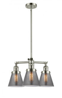 Cone - 3 Light - 19 inch - Polished Nickel - Stem Hung - Chandelier (3442|207-PN-G63-LED)