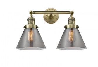Cone - 2 Light - 18 inch - Antique Brass - Adjustable Bath Vanity Light (3442|208-AB-G43-LED)