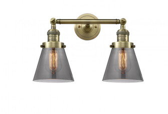 Cone - 2 Light - 16 inch - Antique Brass - Adjustable Bath Vanity Light (3442|208-AB-G63-LED)