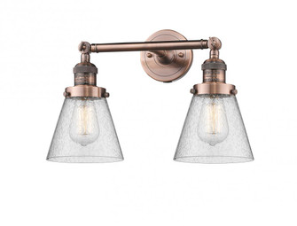 Cone - 2 Light - 16 inch - Antique Copper - Adjustable Bath Vanity Light (3442|208-AC-G64-LED)