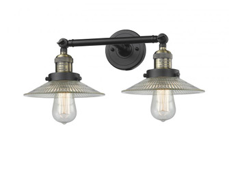 Halophane - 2 Light - 18 inch - Black Antique Brass - Adjustable Bath Vanity Light (3442|208-BAB-G2-LED)