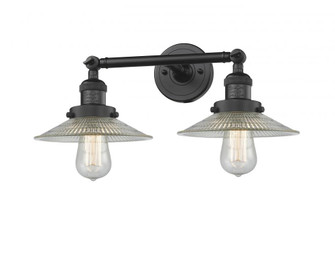 Halophane - 2 Light - 18 inch - Matte Black - Adjustable Bath Vanity Light (3442|208-BK-G2)