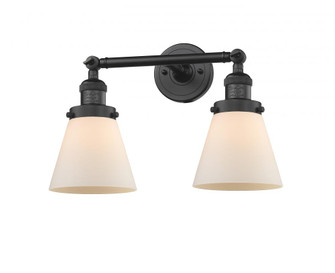 Cone - 2 Light - 16 inch - Matte Black - Adjustable Bath Vanity Light (3442|208-BK-G61-LED)