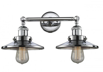 Railroad - 2 Light - 18 inch - Polished Chrome - Adjustable Bath Vanity Light (3442|208-PC-M7-LED)