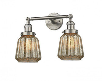 Chatham - 2 Light - 16 inch - Brushed Satin Nickel - Adjustable Bath Vanity Light (3442|208-SN-G146-LED)