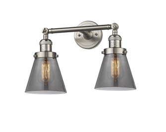 Cone - 2 Light - 16 inch - Brushed Satin Nickel - Adjustable Bath Vanity Light (3442|208-SN-G63-LED)