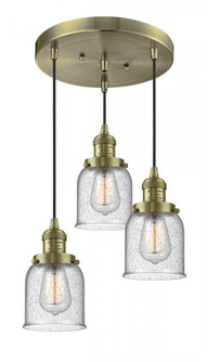 Small Bell 3 Light Multi-Pendant (3442|211/3-AB-G54)