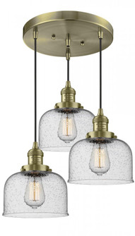 Large Bell 3 Light Multi-Pendant (3442|211/3-AB-G74)