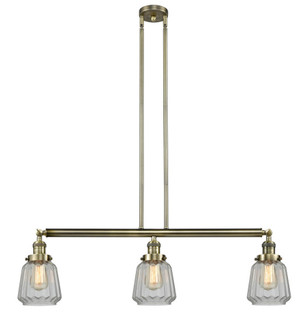 Chatham - 3 Light - 39 inch - Antique Brass - Stem Hung - Adjustable Island Light (3442|213-AB-G142-LED)