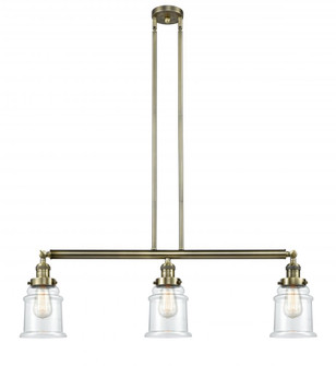 Canton - 3 Light - 39 inch - Antique Brass - Stem Hung - Island Light (3442|213-AB-G182-LED)