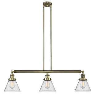 Cone - 3 Light - 40 inch - Antique Brass - Stem Hung - Adjustable Island Light (3442|213-AB-G44-LED)