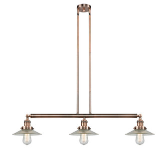 Halophane - 3 Light - 41 inch - Antique Copper - Stem Hung - Adjustable Island Light (3442|213-AC-G2-LED)