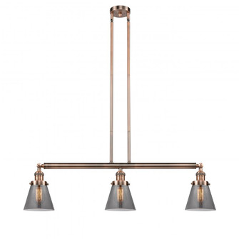 Cone - 3 Light - 39 inch - Antique Copper - Stem Hung - Island Light (3442|213-AC-G63-LED)