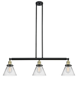 Cone - 3 Light - 40 inch - Black Antique Brass - Stem Hung - Adjustable Island Light (3442|213-BAB-G42-LED)
