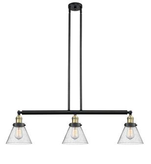 Cone - 3 Light - 40 inch - Black Antique Brass - Stem Hung - Adjustable Island Light (3442|213-BAB-G44-LED)