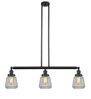 Chatham - 3 Light - 39 inch - Matte Black - Stem Hung - Adjustable Island Light (3442|213-BK-G142-LED)