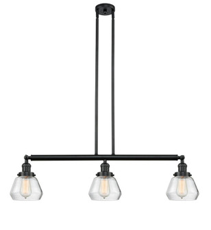 Fulton - 3 Light - 39 inch - Matte Black - Stem Hung - Adjustable Island Light (3442|213-BK-G172)