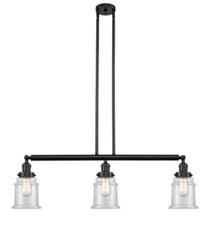 Canton - 3 Light - 39 inch - Matte Black - Stem Hung - Adjustable Island Light (3442|213-BK-G182)