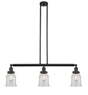 Canton - 3 Light - 39 inch - Matte Black - Stem Hung - Adjustable Island Light (3442|213-BK-G184-LED)