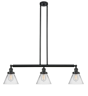 Cone - 3 Light - 40 inch - Matte Black - Stem Hung - Adjustable Island Light (3442|213-BK-G42)