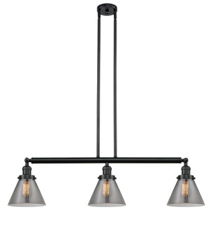Cone - 3 Light - 40 inch - Matte Black - Stem Hung - Adjustable Island Light (3442|213-BK-G43-LED)