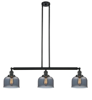 Bell - 3 Light - 41 inch - Matte Black - Stem Hung - Adjustable Island Light (3442|213-BK-G73-LED)
